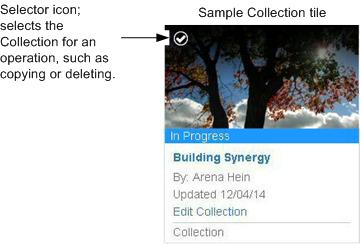 screen capture of a sample collection including how to select it